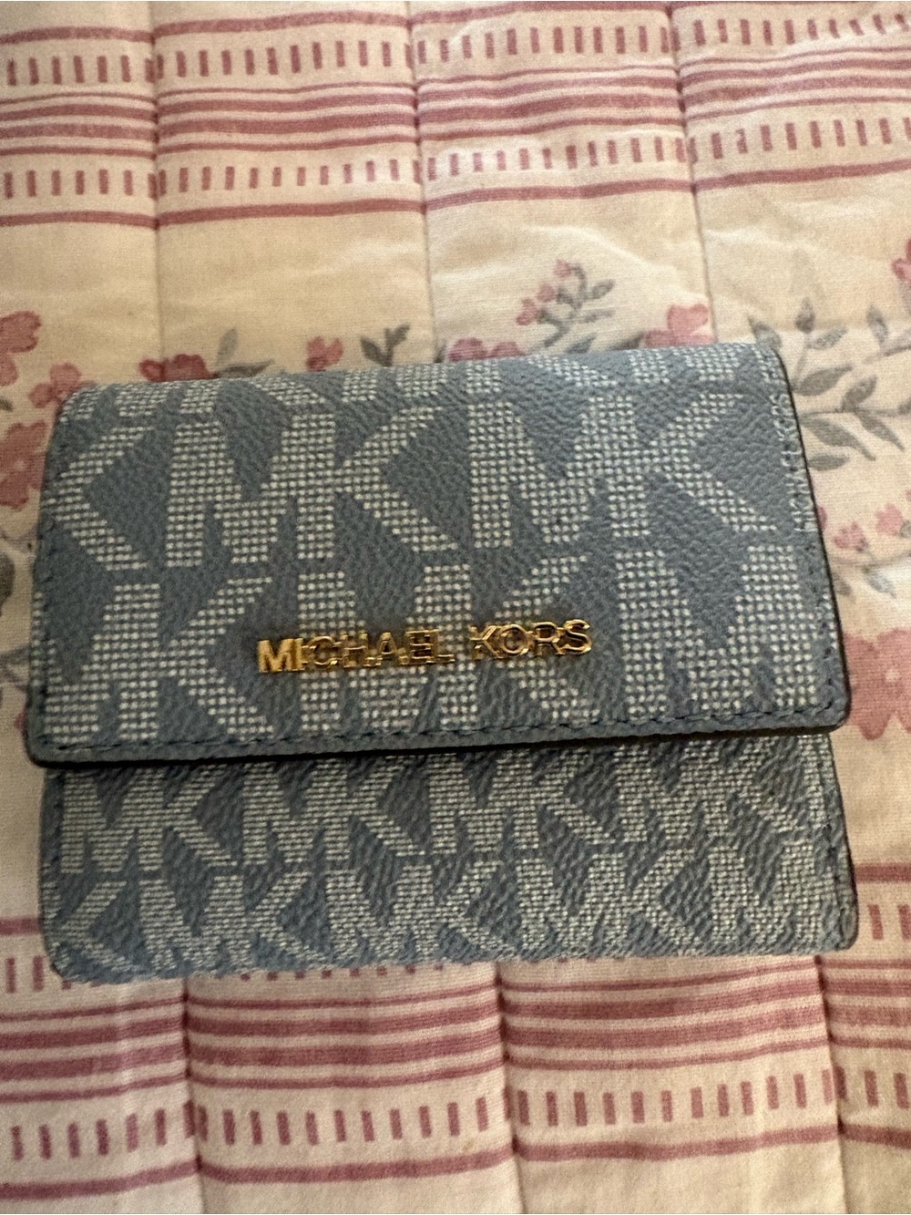 Michael Kors Light Blue MK Logo Satchel with Matching Wallet - Picture 3 of 6